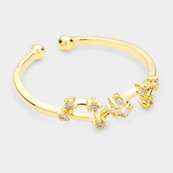 Scorpio 14K Gold Dipped CZ Zodiac Ring Accessory Fashion Statement Jewelry Trend - Picture 2 of 3